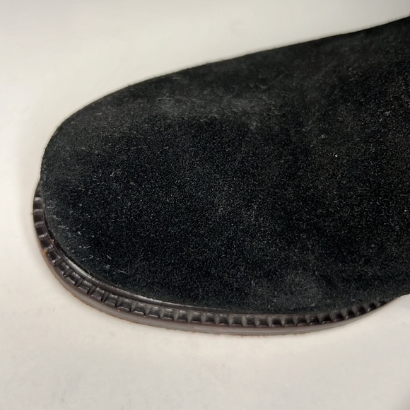 Tory Burch Boots Black Leather Suede Mid Calf Side Zip Logo Women’s Size 8.5 - Picture 3 of 16